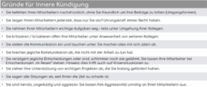 Gründe für eine innere Kündigung